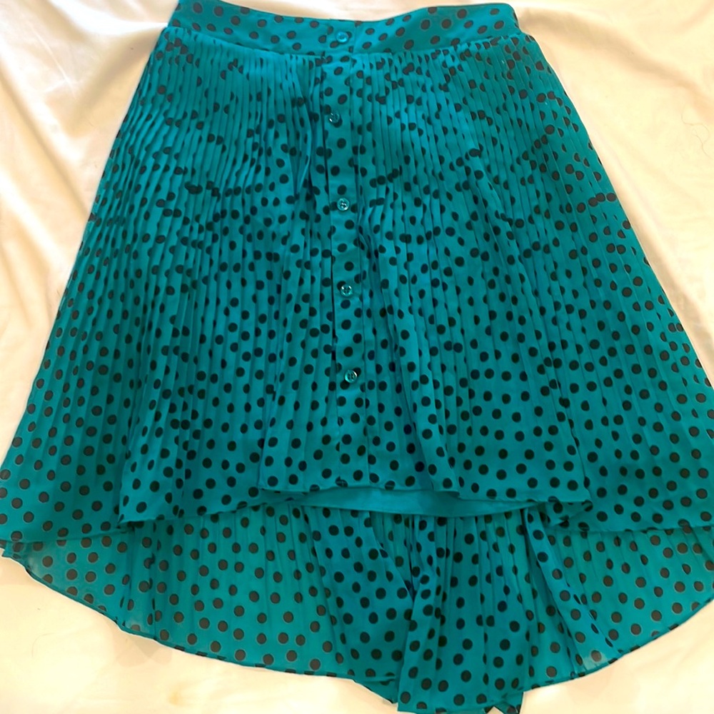 BCBG Pleated Polka Dot Skirt XS